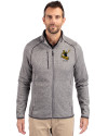 Pittsburgh Steelers Historic Cutter & Buck Mainsail Sweater-Knit Mens Big and Tall Full Zip Jacket Polished Heather Front Thumbnail Image