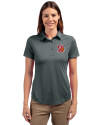Tampa Bay Buccaneers Historic Cutter & Buck Prospect Eco Textured Stretch Recycled Womens Short Sleeve Polo Elemental Grey Front Thumbnail Image
