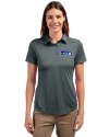 Seattle Seahawks Historic Cutter & Buck Prospect Eco Textured Stretch Recycled Womens Short Sleeve Polo Elemental Grey Front Thumbnail Image