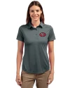 San Francisco 49ers Historic Cutter & Buck Prospect Eco Textured Stretch Recycled Womens Short Sleeve Polo Elemental Grey Front Thumbnail Image