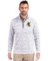 Pittsburgh Steelers Historic Cutter & Buck Traverse Stretch Eco Camo Print Quarter Zip Mens Big and Tall Pullover Charcoal Front Thumbnail Image