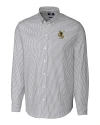Pittsburgh Steelers Historic Cutter & Buck Stretch Oxford Stripe Mens Big and Tall Long Sleeve Dress Shirt Charcoal Mannequin Thumbnail Image