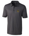 Pittsburgh Steelers Historic Cutter & Buck Pike Mini Pennant Print Stretch Mens Polo Black Mannequin Thumbnail Image