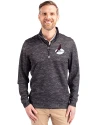 Arizona Cardinals Historic Cutter & Buck Traverse Stretch Eco Camo Print Quarter Zip Mens Pullover Black Front Thumbnail Image