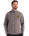 Pittsburgh Steelers Historic Cutter & Buck Adapt Recycled Soft Knit Stretch Mens Hybrid Full Zip Jacket Elemental Grey Front Thumbnail Image