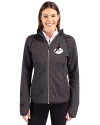 Arizona Cardinals Historic Cutter & Buck Mainsail Full Zip Hooded Womens Jacket Charcoal Heather Front Thumbnail Image