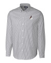 Arizona Cardinals Historic Cutter & Buck Stretch Oxford Stripe Mens Long Sleeve Dress Shirt Charcoal Mannequin Thumbnail Image