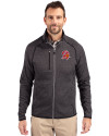 Tampa Bay Buccaneers Historic Cutter & Buck Mainsail Sweater-Knit Mens Full Zip Jacket Charcoal Heather Front Thumbnail Image