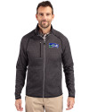 Seattle Seahawks Historic Cutter & Buck Mainsail Sweater-Knit Mens Full Zip Jacket Charcoal Heather Front Thumbnail Image