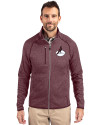 Arizona Cardinals Historic Cutter & Buck Mainsail Sweater-Knit Mens Full Zip Jacket Bordeaux Heather Front Thumbnail Image