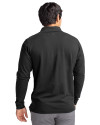 Los Angeles Rams Historic Cutter & Buck Advantage Eco Tri-Blend Pique Mens Big and Tall Long Sleeve Polo Black Back Thumbnail Image