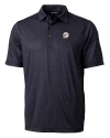 Miami Dolphins Historic Cutter & Buck Pike Double Dot Print Stretch Mens Big and Tall Polo Black Mannequin Thumbnail Image