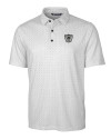 Las Vegas Raiders Historic Cutter & Buck Pike Double Dot Print Stretch Mens Big and Tall Polo Charcoal Mannequin Thumbnail Image