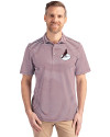 Arizona Cardinals Historic Cutter & Buck Virtue Eco Pique Stripe Recycled Mens Polo Bordeaux Front Thumbnail Image