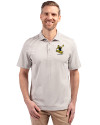 Pittsburgh Steelers Historic Cutter & Buck Virtue Recycled Stripe Featherlight Pique Mens Polo Polished Medium Gray Front Thumbnail Image