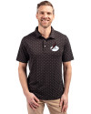 Arizona Cardinals Historic Cutter & Buck Virtue Eco Pique Tile Print Recycled Mens Polo Black Front Thumbnail Image