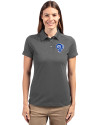 Los Angeles Rams Historic Cutter & Buck Advantage Eco Tri-Blend Pique Womens Polo Elemental Grey Front Thumbnail Image