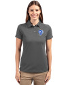 Los Angeles Rams Historic Cutter & Buck Advantage Recycled Cotton-Blend Pique Womens Polo Elemental Grey Front Thumbnail Image