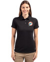 Miami Dolphins Historic Cutter & Buck Advantage Eco Tri-Blend Pique Womens Polo Black Front Thumbnail Image