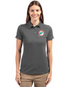 Miami Dolphins Historic Cutter & Buck Advantage Eco Tri-Blend Pique Womens Polo Elemental Grey Front Thumbnail Image