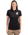 Miami Dolphins Historic Cutter & Buck Advantage Recycled Cotton-Blend Pique Womens Polo Black Front Thumbnail Image