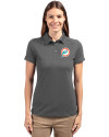 Miami Dolphins Historic Cutter & Buck Advantage Recycled Cotton-Blend Pique Womens Polo Elemental Grey Front Thumbnail Image