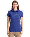 Seattle Seahawks Historic Cutter & Buck Advantage Eco Tri-Blend Pique Womens Polo Tour Blue Front Thumbnail Image