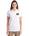 New York Giants Historic Cutter & Buck Advantage Eco Tri-Blend Pique Womens Polo White Front Thumbnail Image