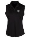 Las Vegas Raiders Historic Cutter & Buck Forge Stretch Womens Sleeveless Polo Black Mannequin Thumbnail Image