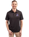 New England Patriots Historic Cutter & Buck Virtue Eco Pique Tile Print Recycled Mens Big & Tall Polo Black Front Thumbnail Image
