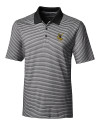 Pittsburgh Steelers Historic Cutter & Buck Forge Tonal Stripe Stretch Mens Big and Tall Polo Black Mannequin Thumbnail Image