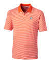 Miami Dolphins Historic Cutter & Buck Forge Tonal Stripe Stretch Mens Big and Tall Polo College Orange Mannequin Thumbnail Image