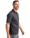 New England Patriots Historic Cutter & Buck Advantage Tri-Blend Space Dye Mens Big and Tall Polo Dark Black Side Thumbnail Image