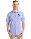Los Angeles Rams Historic Cutter & Buck Virtue Recycled Botanical Print Featherlight Pique Mens  Polo Chelan Blue Front Thumbnail Image