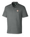 Miami Dolphins Historic Cutter & Buck CB Drytec Genre Textured Solid Mens Big and Tall Polo Elemental Grey Mannequin Thumbnail Image