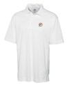Miami Dolphins Historic Cutter & Buck CB Drytec Genre Textured Solid Mens Big and Tall Polo White Mannequin Thumbnail Image