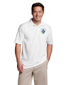 Los Angeles Chargers Historic Cutter & Buck CB Drytec Genre Textured Solid Mens Big and Tall Polo White Front Thumbnail Image