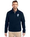 Tennessee Titans Historic Cutter & Buck Cascade Eco Fleece Mens Quarter Zip Jacket Navy Blue Front Thumbnail Image