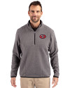 San Francisco 49ers Historic Cutter & Buck Cascade Eco Fleece Mens Quarter Zip Jacket Elemental Grey/Black Front Thumbnail Image