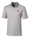 Tampa Bay Buccaneers Historic Cutter & Buck Forge Tonal Stripe Stretch Mens Polo Polished Medium Gray Mannequin Thumbnail Image