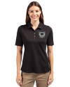 Las Vegas Raiders Historic Cutter & Buck Virtue Eco Pique Recycled Womens Polo Black Front Thumbnail Image
