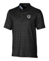 Las Vegas Raiders Historic Cutter & Buck Pike Micro Floral Print Stretch Mens Polo Black Mannequin Thumbnail Image