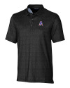 New England Patriots Historic Cutter & Buck Pike Micro Floral Print Stretch Mens Polo Black Mannequin Thumbnail Image