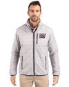 New York Giants Historic Cutter & Buck Rainier PrimaLoft® Mens Eco Insulated Full Zip Puffer Jacket Polished Medium Gray Front Thumbnail Image