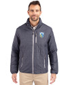 Los Angeles Chargers Historic Cutter & Buck Rainier Recycled Insulated Puffer Mens Full Zip Jacket Anthracite Melange Front Thumbnail Image