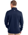 New York Giants Historic Cutter & Buck Traverse Stretch Eco Quarter Zip Mens Pullover Liberty Navy Back Thumbnail Image
