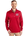 New York Giants Historic Cutter & Buck Traverse Stretch Eco Quarter Zip Mens Pullover Red Front Thumbnail Image