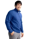 New York Giants Historic Cutter & Buck Traverse Stretch Eco Quarter Zip Mens Pullover Tour Blue Side Thumbnail Image