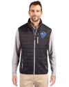Los Angeles Rams Historic Cutter & Buck Rainier PrimaLoft® Mens Eco Insulated Full Zip Puffer Vest Black Front Thumbnail Image