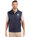 Los Angeles Chargers Historic Cutter & Buck Stealth Hybrid Quilted Mens Big and Tall Windbreaker Vest Liberty Navy Front Thumbnail Image